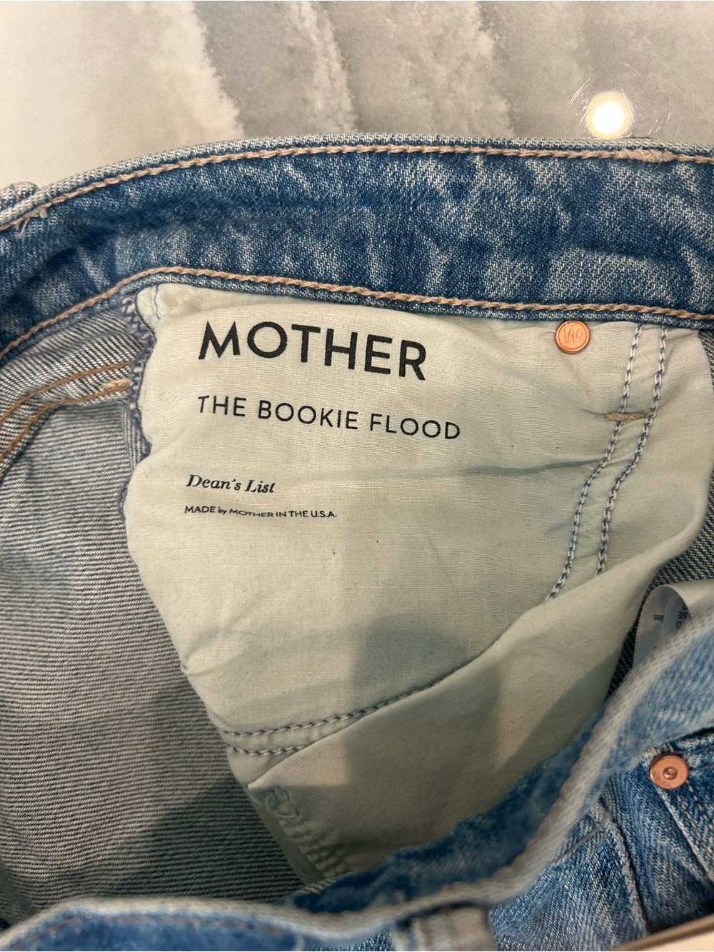 MOTHER The Bookie Flood Jeans in Light Blue Denim